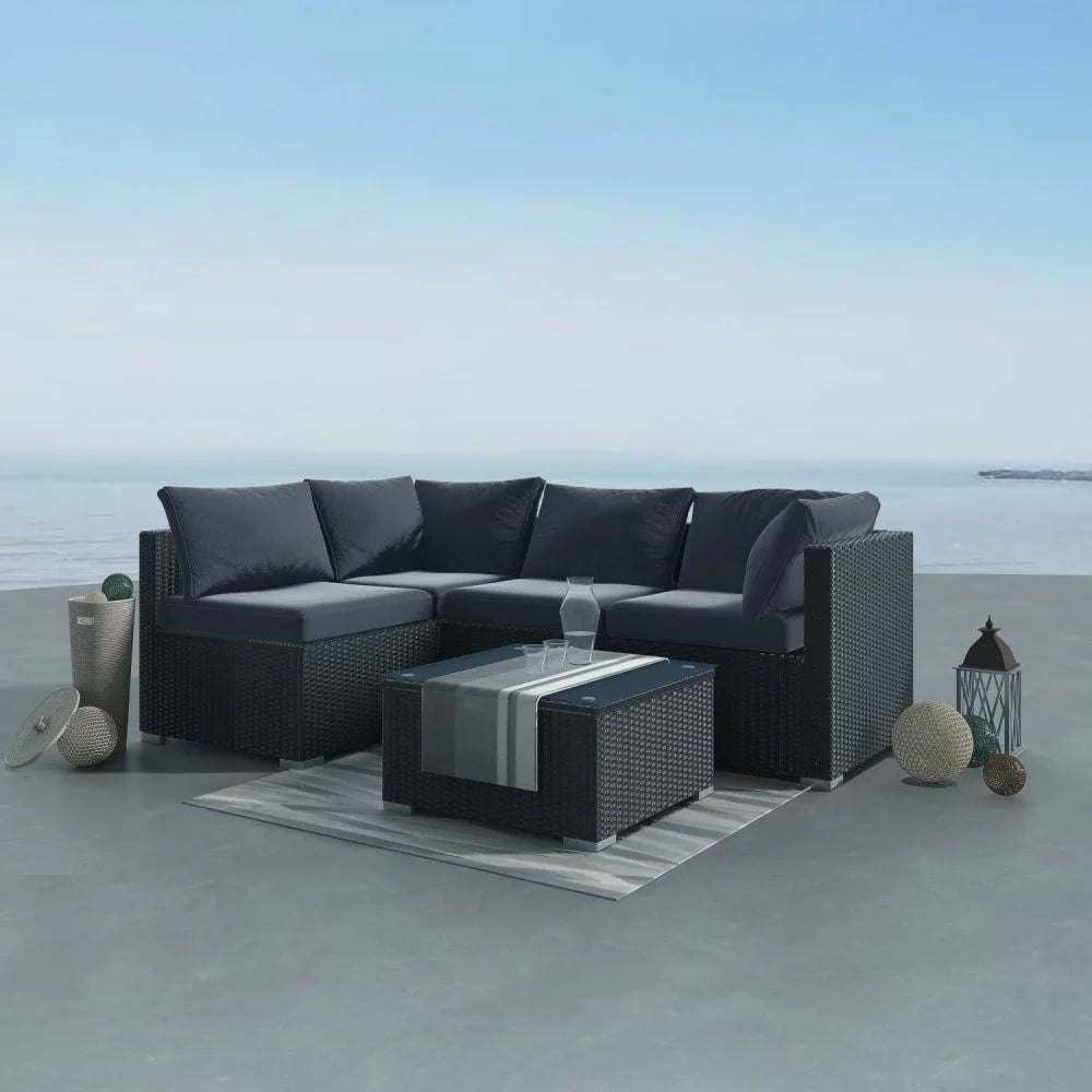 Outdoor Modular Lounge Sofa Bondi - Black - Furniture