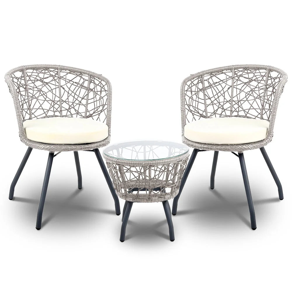 Outdoor Patio Chair Table Grey