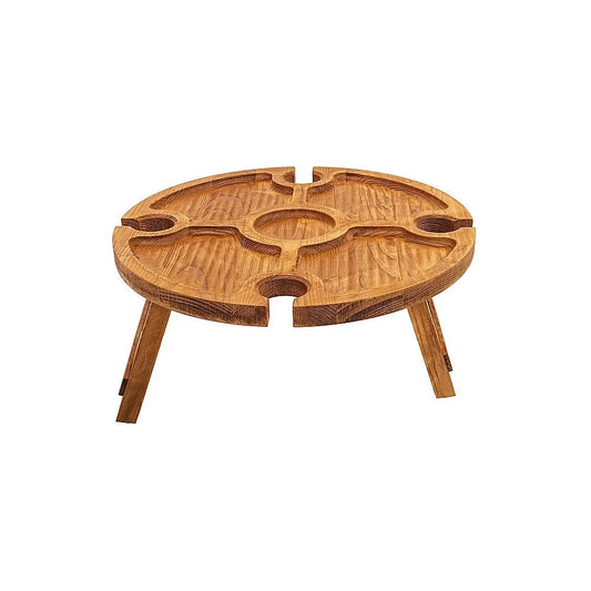 Outdoor Picnic Table - Wooden Portable Folding Mini Wine