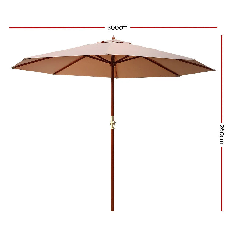 Outdoor Pole Umbrella Cantilever Stand 3M Garden Patio