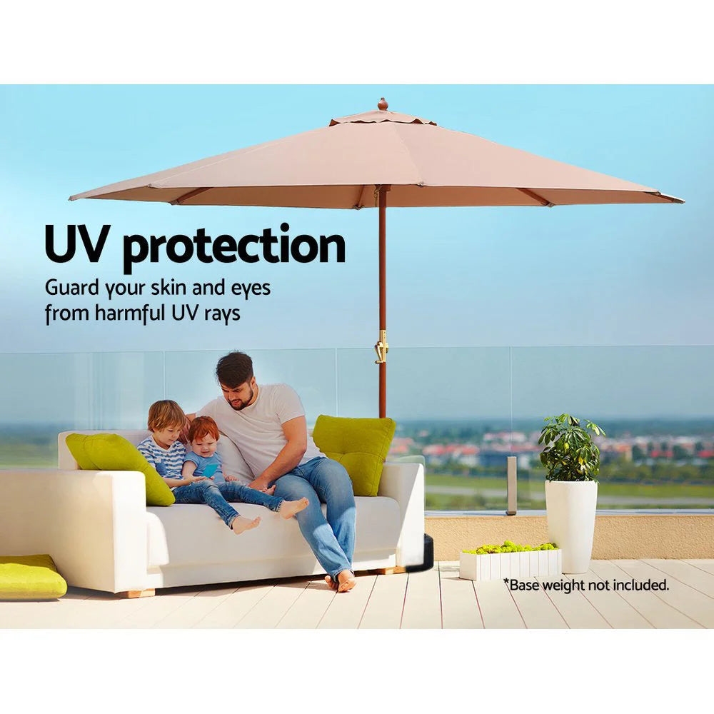 Outdoor Pole Umbrella Cantilever Stand 3M Garden Patio