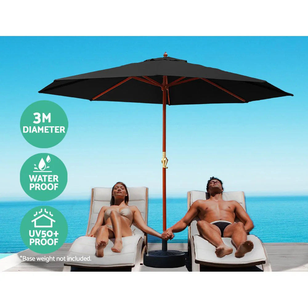 Outdoor Pole Umbrella Cantilever Stand 3M Garden Patio