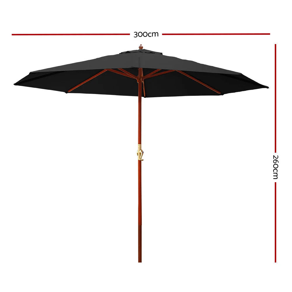 Outdoor Pole Umbrella Cantilever Stand 3M Garden Patio