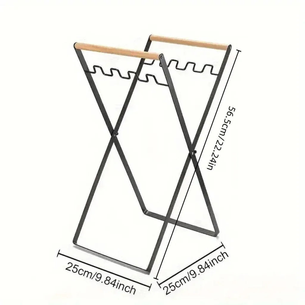 Outdoor Portable Wooden Folding Garbage Rack Picnic