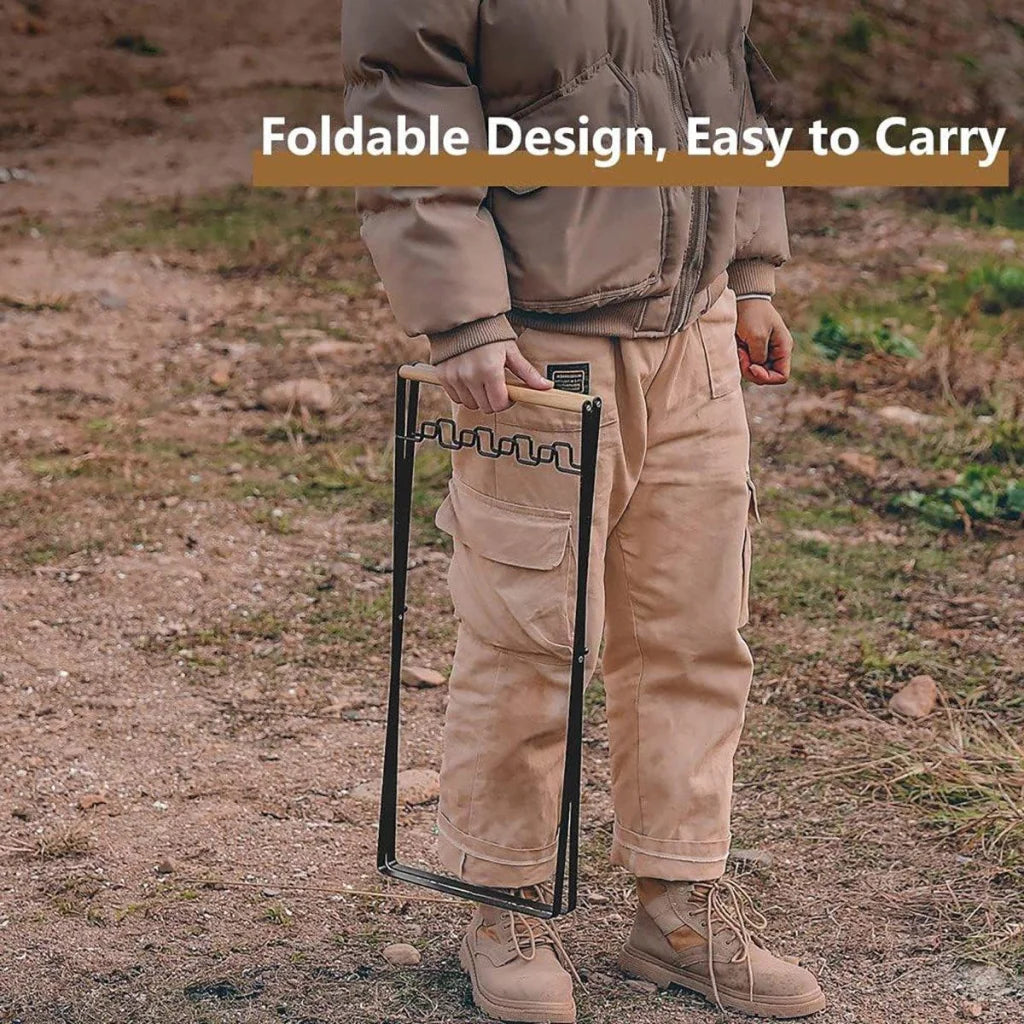 Outdoor Portable Wooden Folding Garbage Rack Picnic