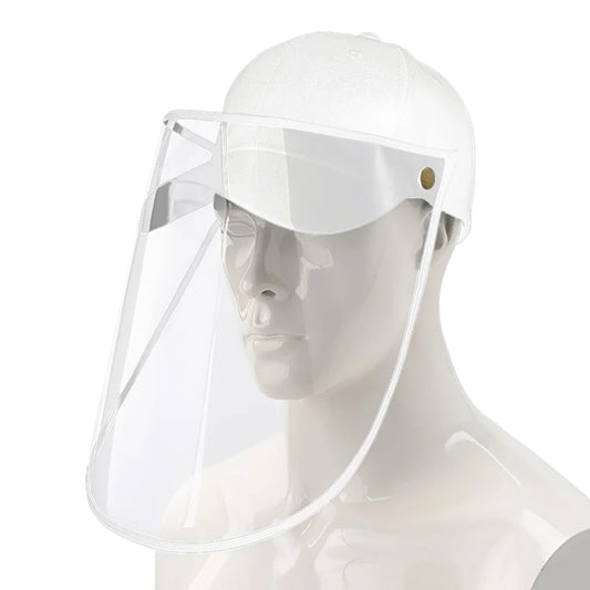 Outdoor Protection Hat Premium Anti-Fog Pollution Dust Saliva Face Shield Cap - White