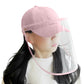 Outdoor Protection Hat Premium Anti-Fog Pollution Dust Saliva Face Shield for Kids - Pink