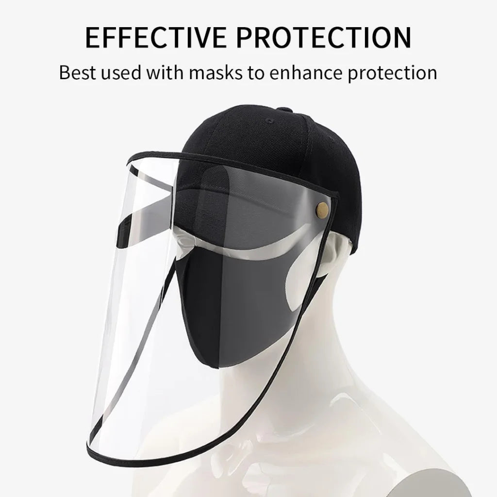 Outdoor Protection Hat Set Premium 10X Anti-Fog Pollution Dust Saliva Face Shield - White