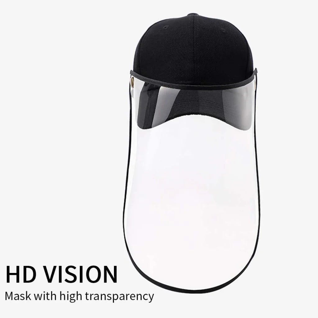 Outdoor Protection Hat Set Premium 2X Anti-Fog Pollution Dust Saliva Face Shield for Adults - Black/White