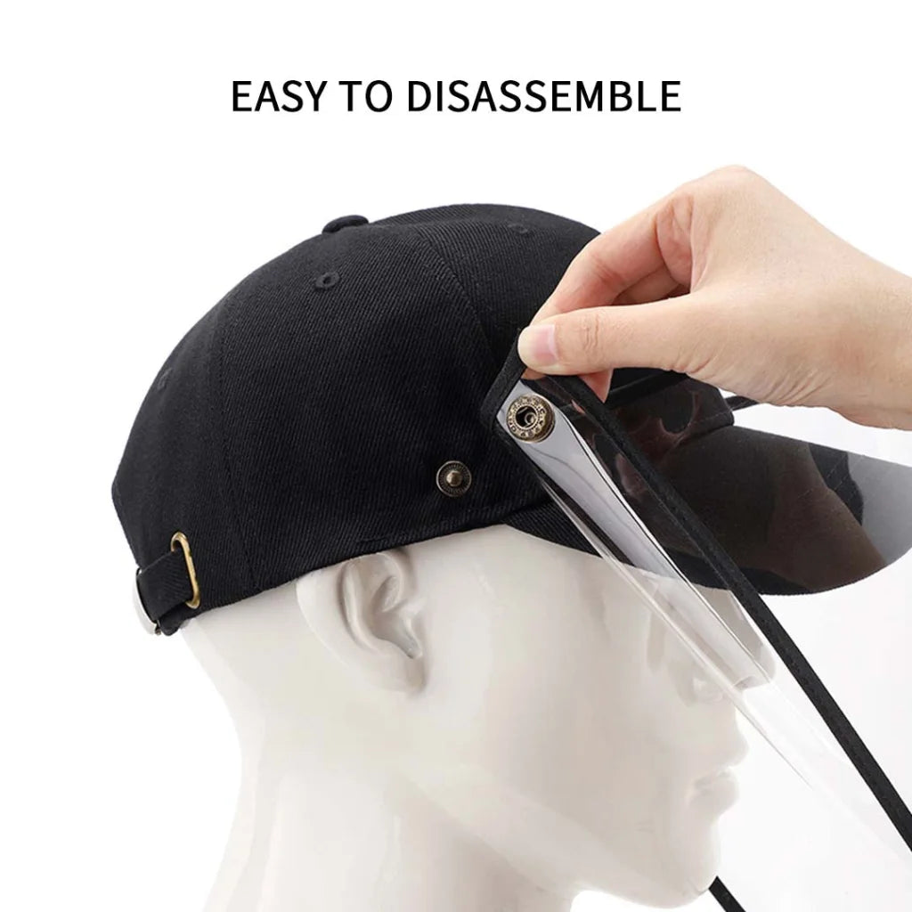 Outdoor Protection Hat Set Premium 2X Anti-Fog Pollution Dust Saliva Face Shield for Adults - White