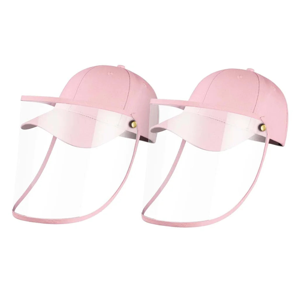 Outdoor Protection Hat Set Premium 2X Anti-Fog Pollution Dust Saliva Face Shield for Kids - Pink
