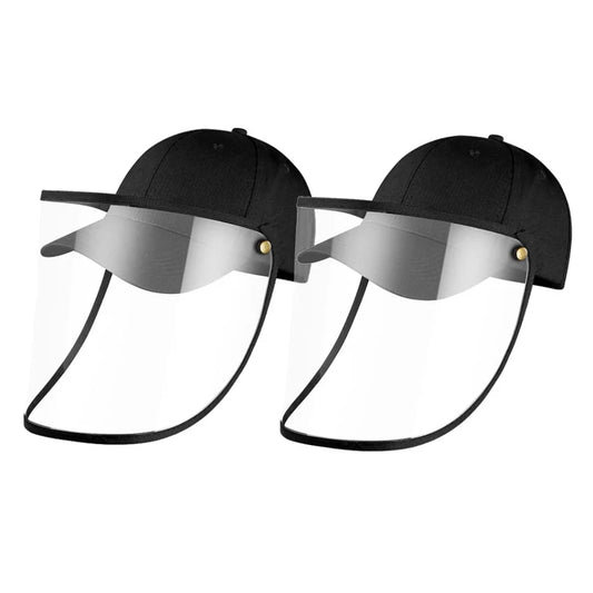Outdoor Protection Hat Set Premium 2X Anti-Fog Pollution Dust Saliva Face Shield for Kids - Black