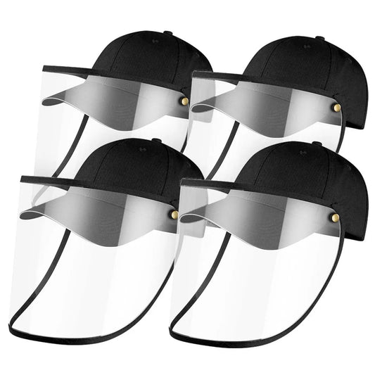 Outdoor Protection Hat Set Premium 4X Anti-Fog Pollution Dust Saliva Face Shield for Adults - Black