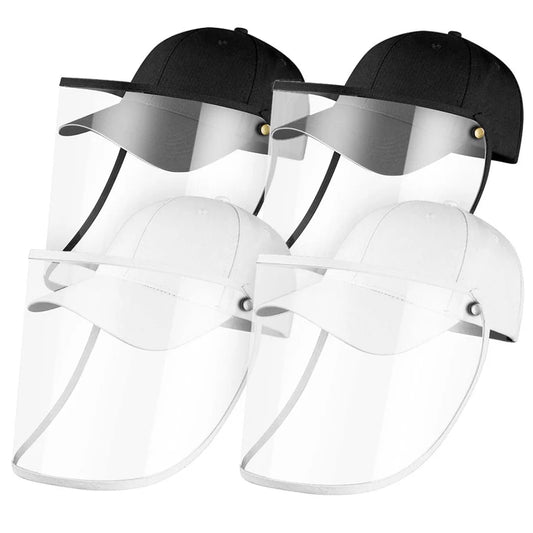 Outdoor Protection Hat Set Premium 4X Anti-Fog Pollution Dust Saliva Face Shield for Adults - Black/White