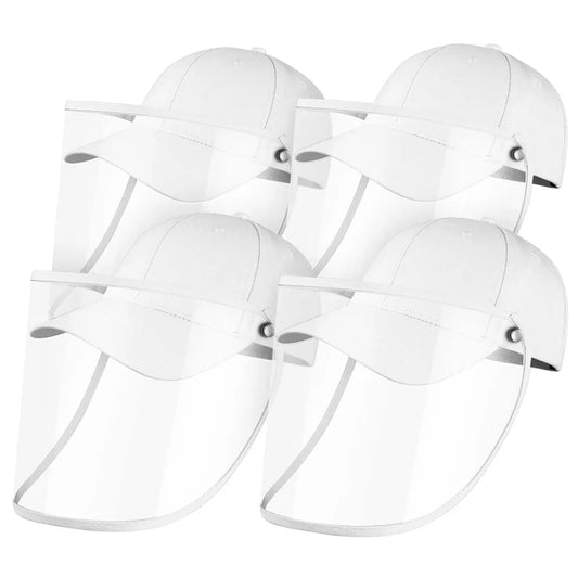 Outdoor Protection Hat Set Premium 4X Anti-Fog Pollution Dust Saliva Face Shield for Adults - White