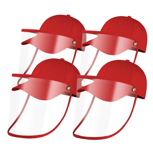 Outdoor Protection Hat Set Premium 4X Anti-Fog Pollution Dust Saliva Face Shield for Kids - Red