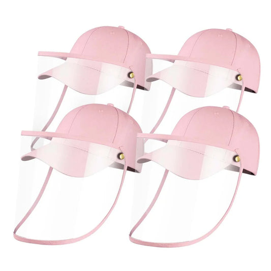 Outdoor Protection Hat Set Premium 4X Anti-Fog Pollution Dust Saliva Face Shield for Kids - Pink