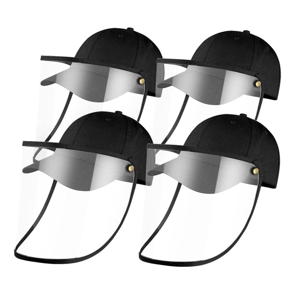 Outdoor Protection Hat Set Premium 4X Anti-Fog Pollution Dust Saliva Face Shield for Kids - Black