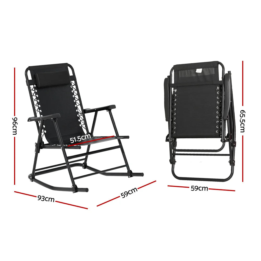 Outdoor Rocking Chair Folding Reclining Recliner Patio