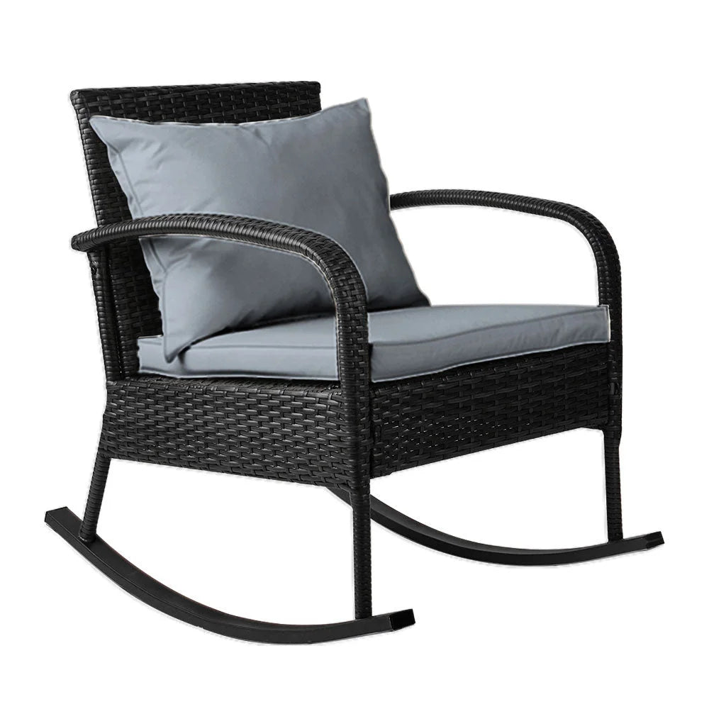 Outdoor Rocking Chair Wicker Garden Patio Lounge Setting