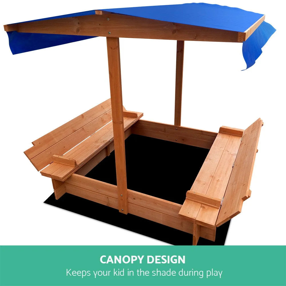 Outdoor Sand Box Set Wooden Sand Pit Natural Wood - Toys