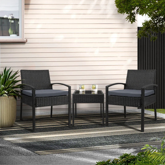 Outdoor Set 3 Piece black 159