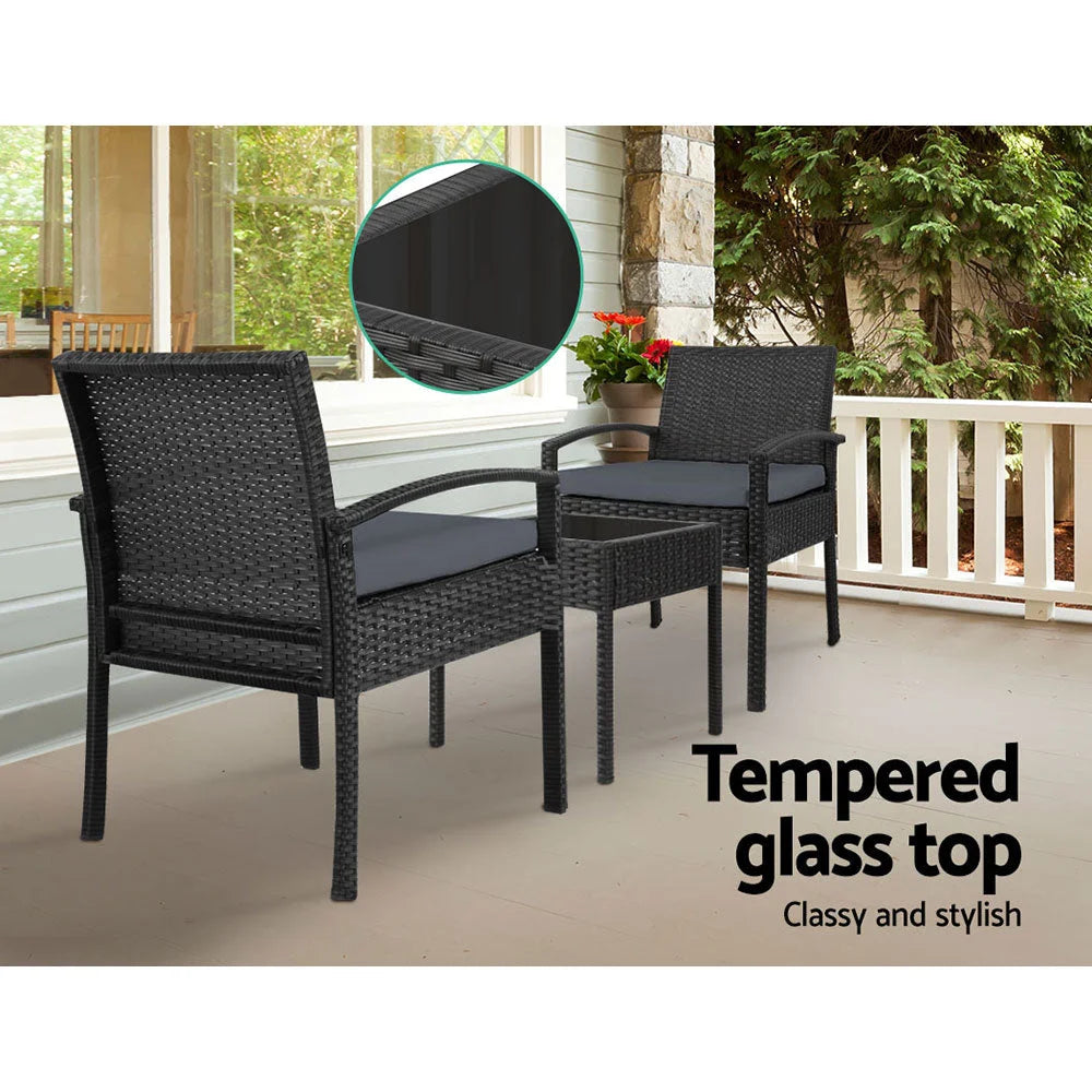 Outdoor Set 3-Piece - Black - Outdoor