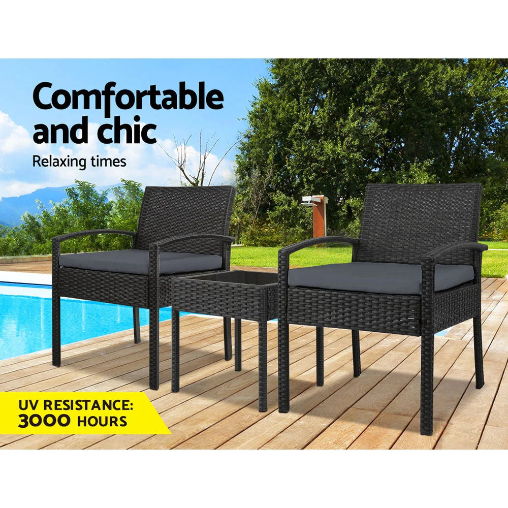 Outdoor Set 3-Piece - Black - Outdoor