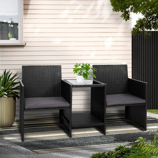 Outdoor Setting Wicker Loveseat Birstro Set Patio Garden