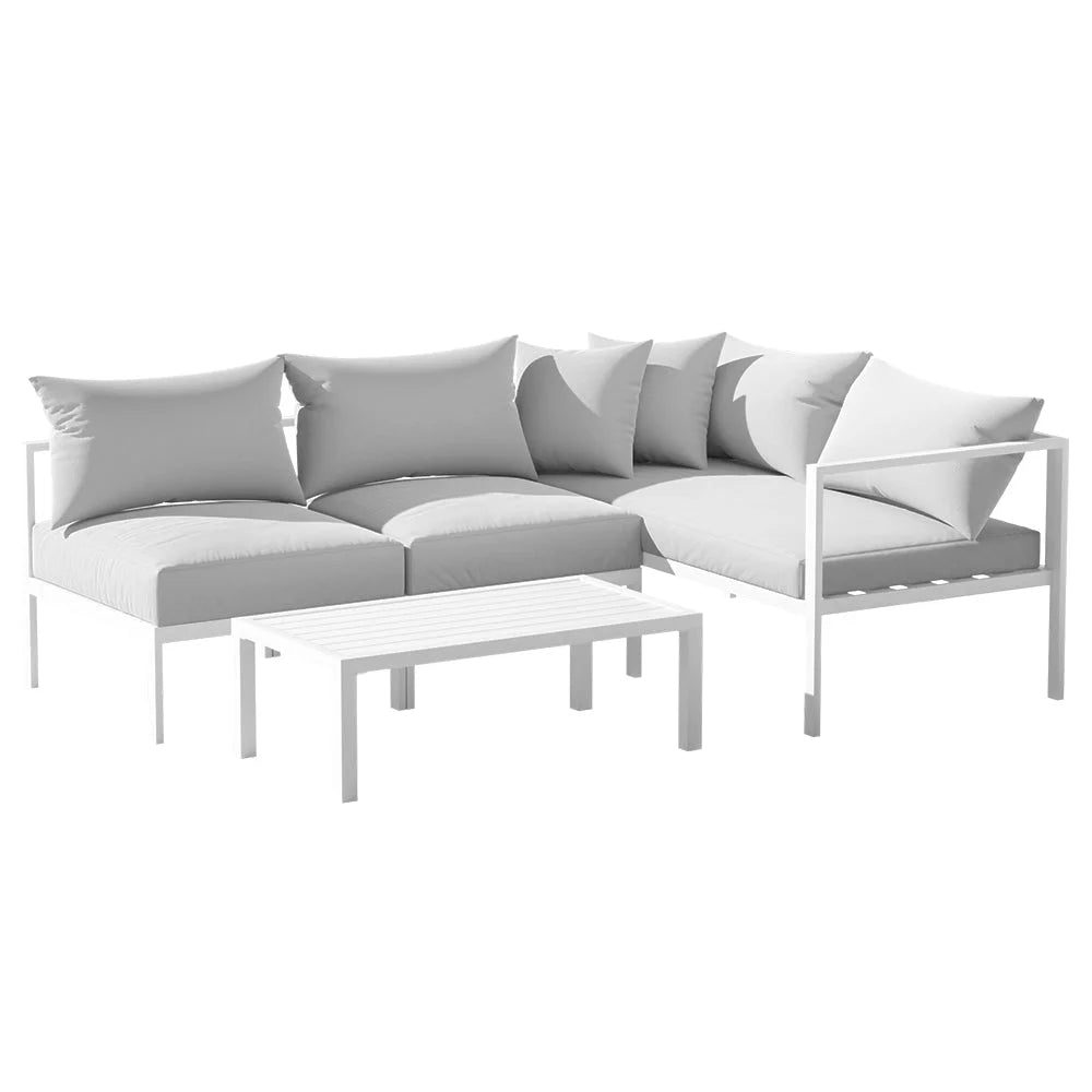 Outdoor Sofa Set 4 Seater Aluminium Lounge Setting