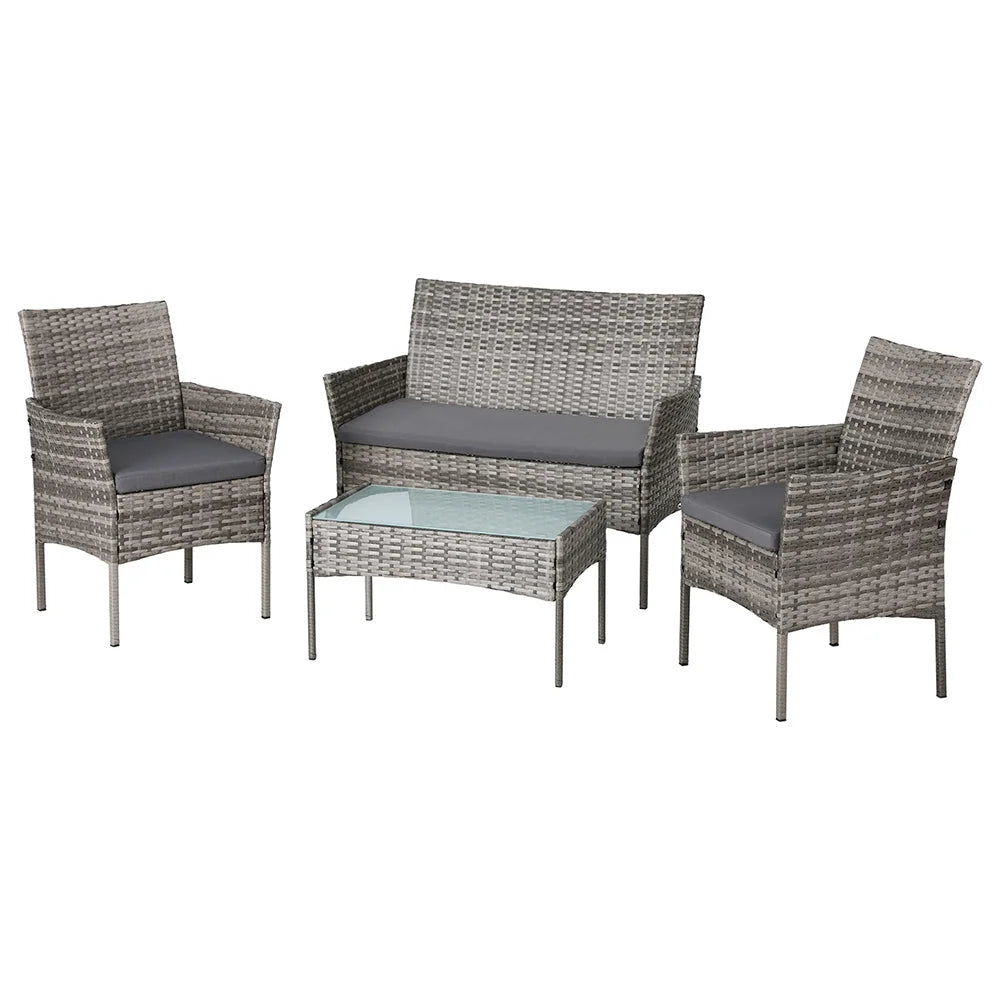 Outdoor Sofa Set 4-Seater Wicker Setting Table Chair