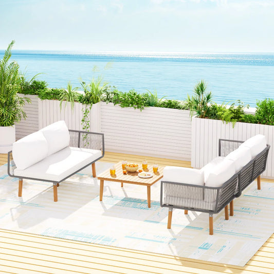 Outdoor Sofa Set 5-Seater Wooden Lounge Setting
