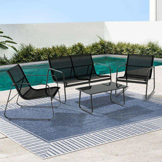 Outdoor Sofa Set Lounge Setting Textilene Table and Chairs