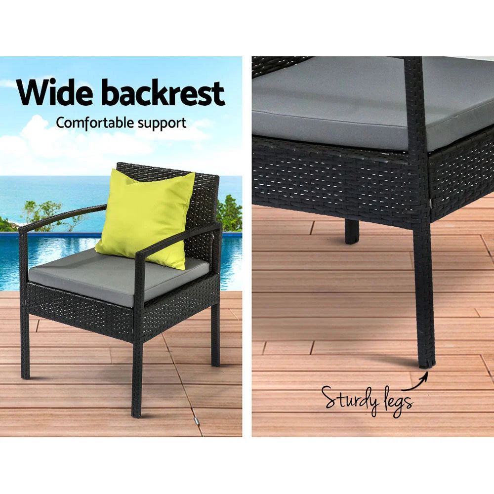 Outdoor Sofa Set Wicker Lounge Setting Table and Chairs