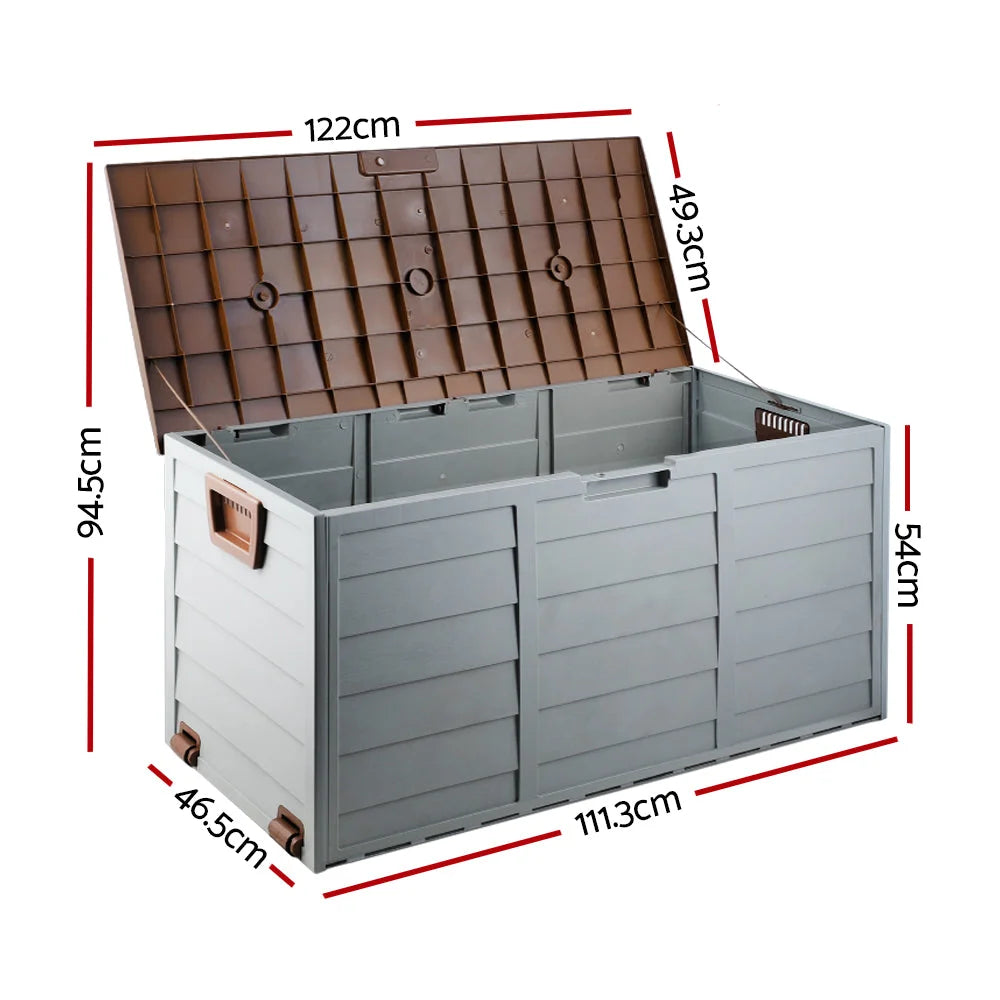 Outdoor Storage Box 290L - Brown - Garden Furniture