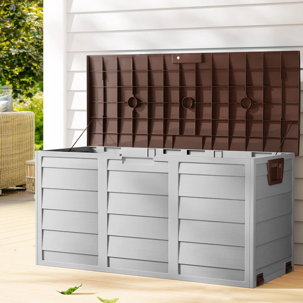 Outdoor Storage Box 290L - Brown - Garden Furniture