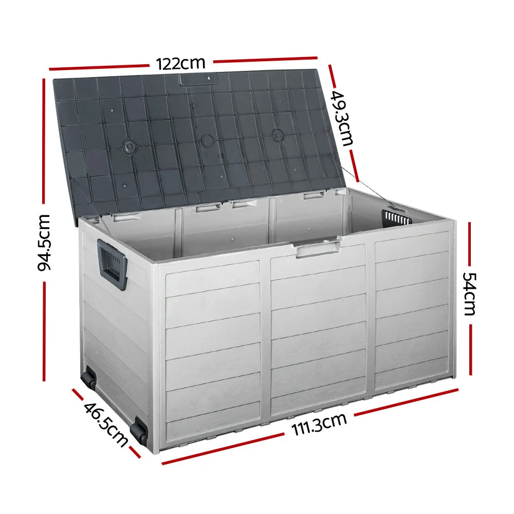 Outdoor Storage Box 290L - Grey - Garden Furniture