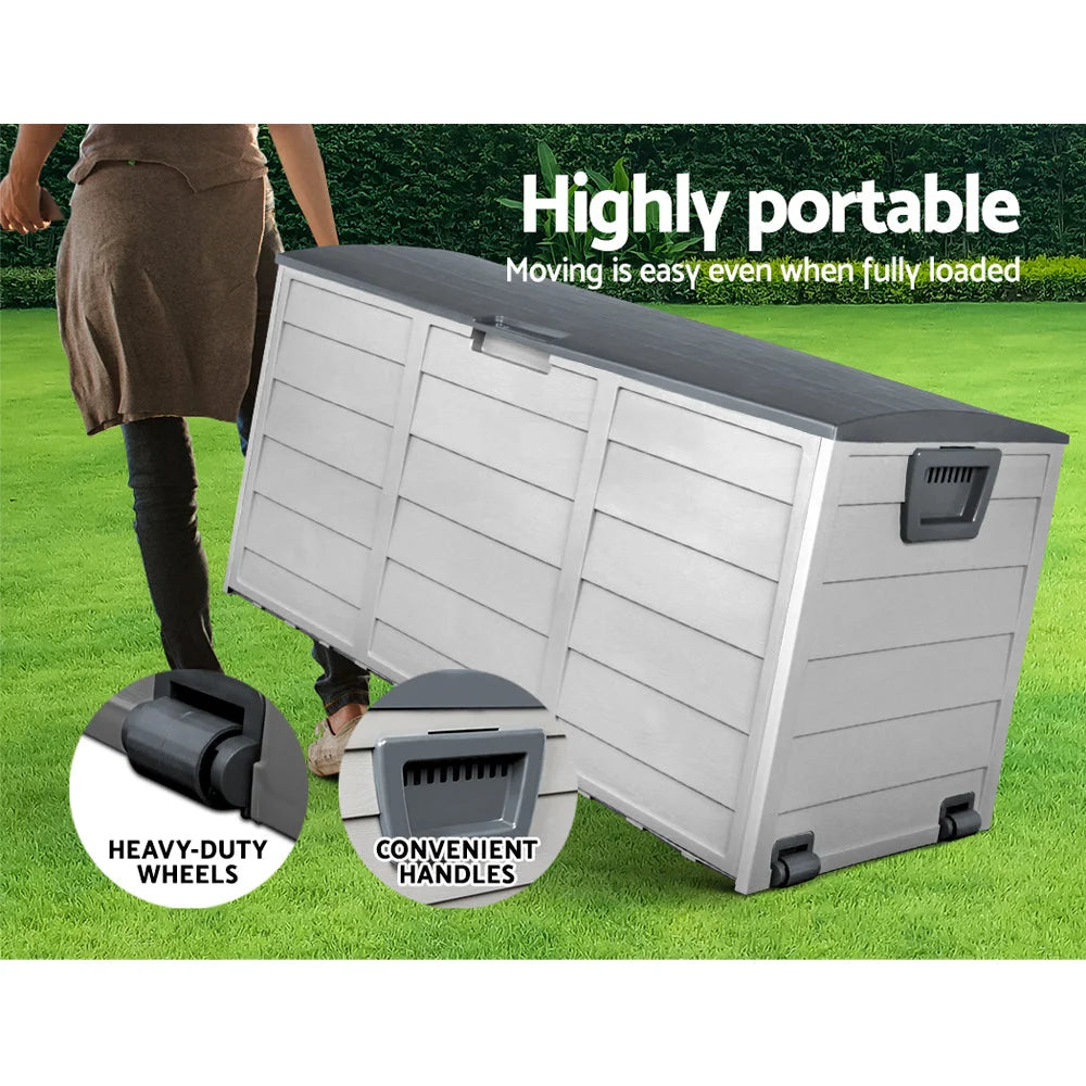 Outdoor Storage Box 290L - Grey - Garden Furniture