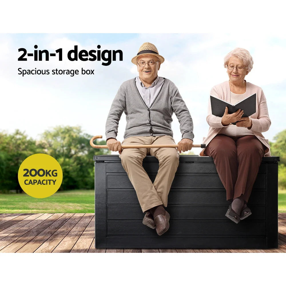 Outdoor Storage Box 680L Container Lockable Garden Bench