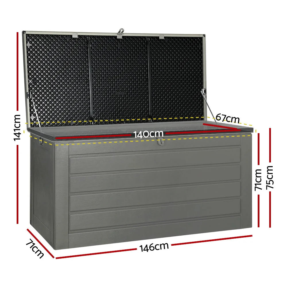 Outdoor Storage Box 680L Container Lockable Garden Bench