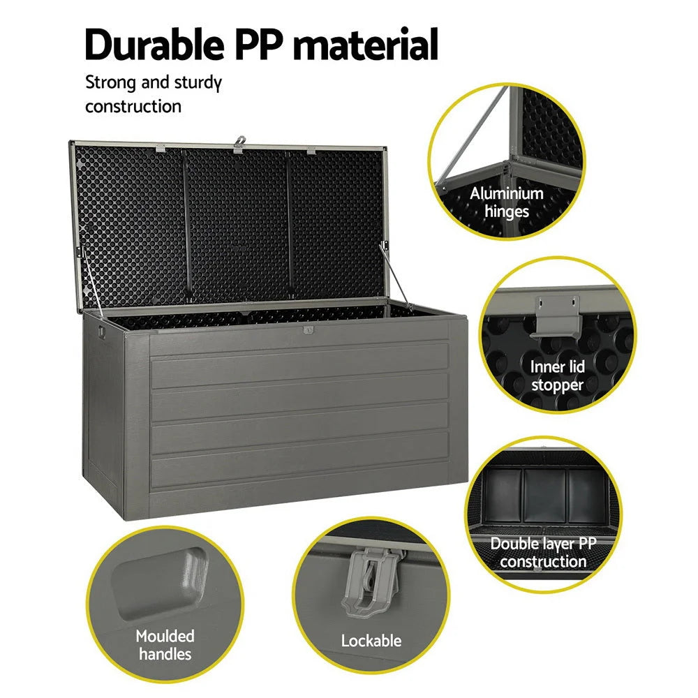 Outdoor Storage Box 680L Container Lockable Garden Bench