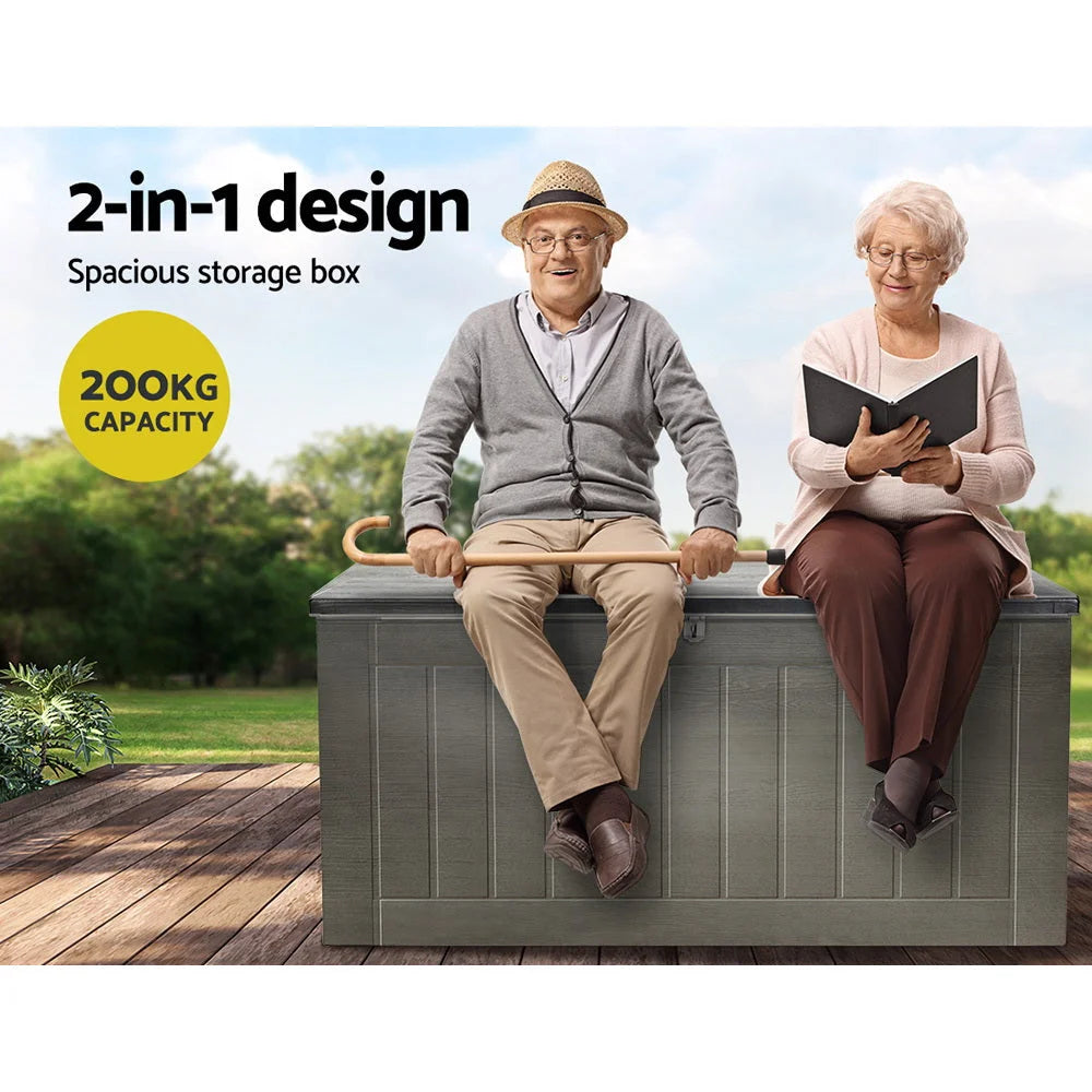 Outdoor Storage Box 830L Lockable Container Garden Bench