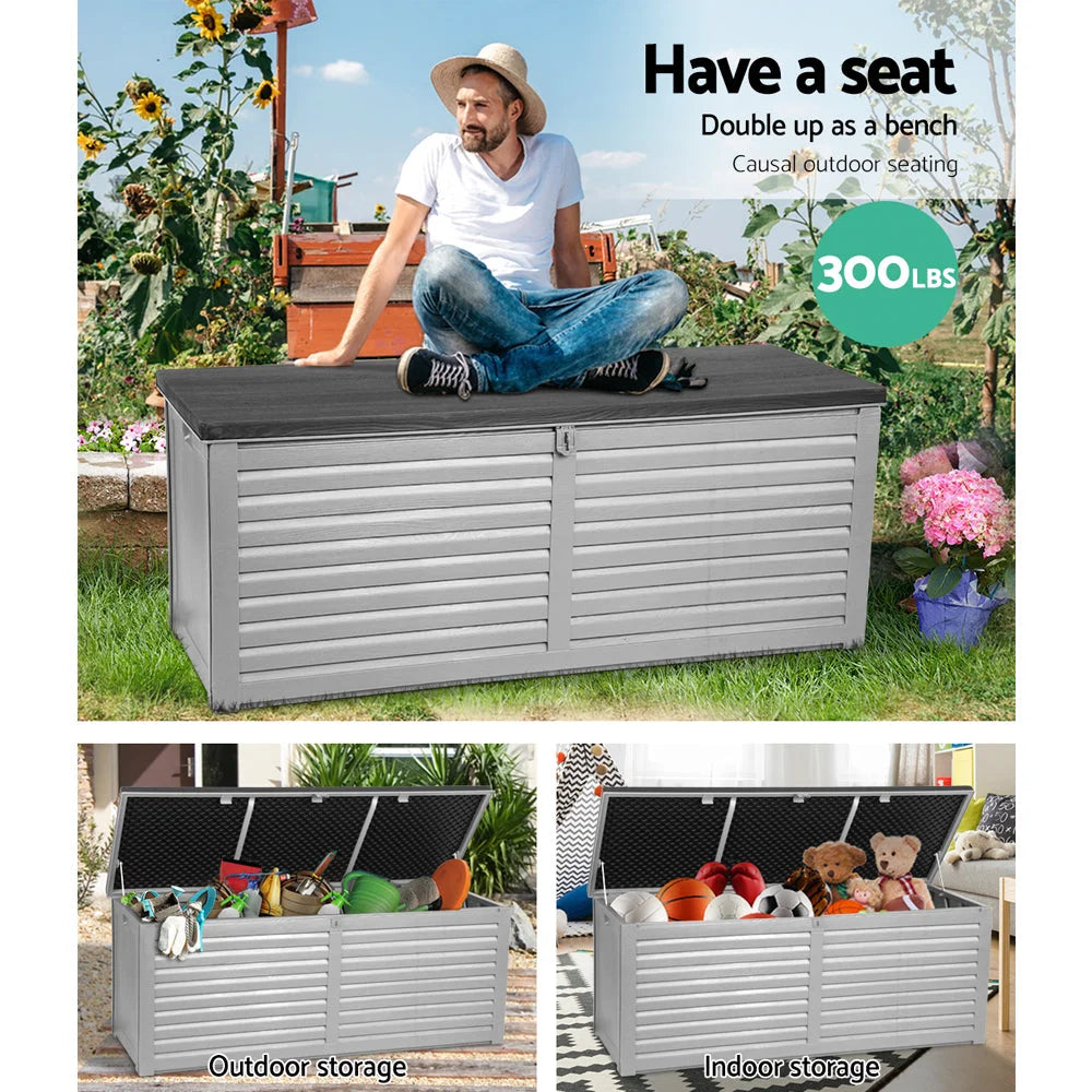 Outdoor Storage Box Bench Seat - 390L - Storage
