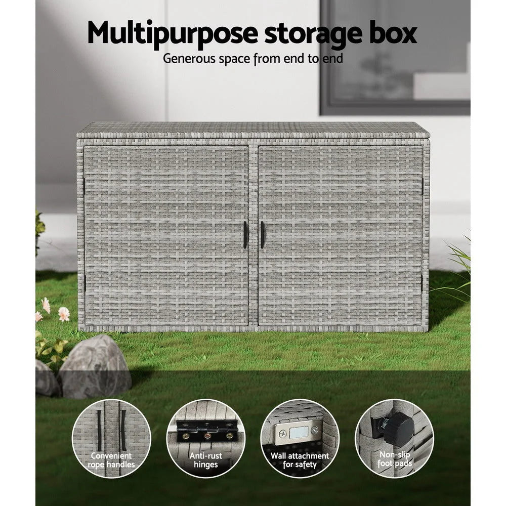 Outdoor Storage Cabinet Box Deck Wicker Shelf Chest Garden