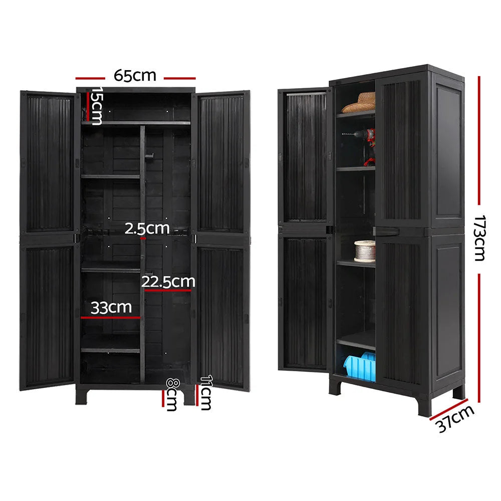 Outdoor Storage Cabinet Lockable Tall 173CM Garden Sheds