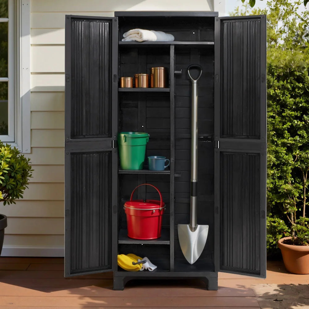 Outdoor Storage Cabinet Lockable Tall 173CM Garden Sheds