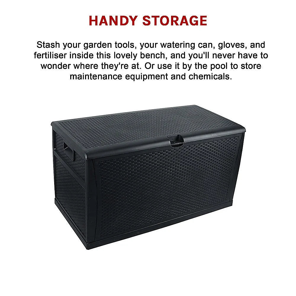 Outdoor Storage Plastic Bench Box 450L Patio Deck Box