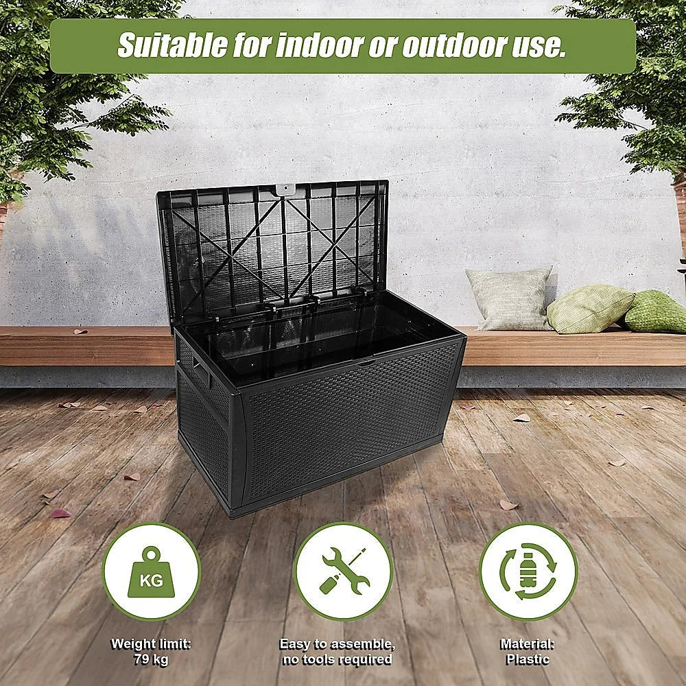Outdoor Storage Plastic Bench Box 450L Patio Deck Box