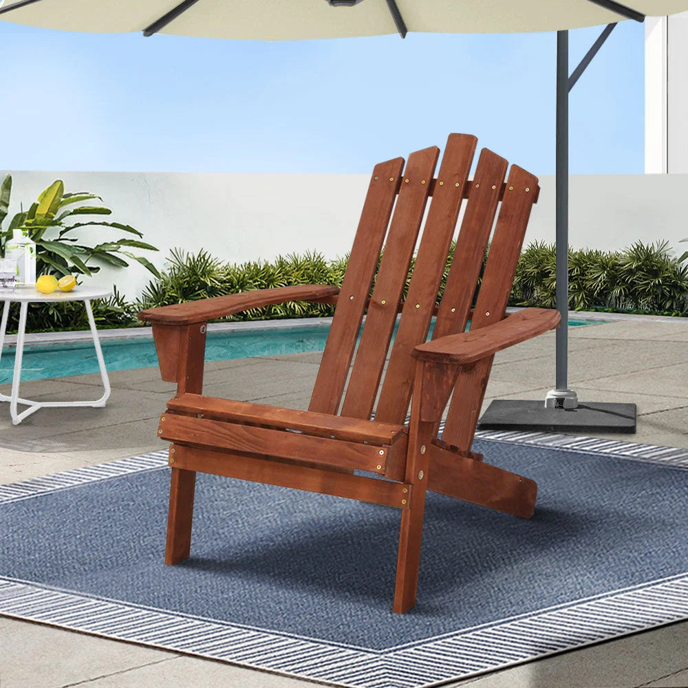 Outdoor Sun Lounge Beach Chairs Table Setting Wooden