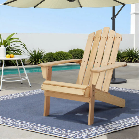Outdoor Sun Lounge Beach Chairs Table Setting Wooden